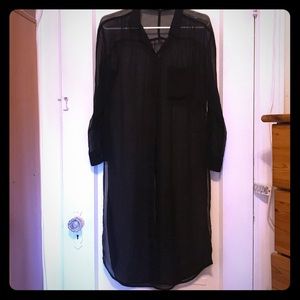 Silence + Noise (Black button down cover up shirt)